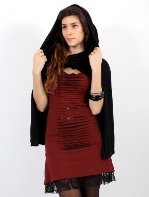 Toonzshop Magik Hooded Cape Ponchos Damen Schwarz | 9245HDWUO
