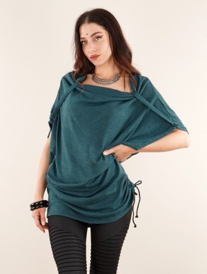 Toonzshop Mandlu Tunic Top Oberteile Damen Tealblue | 8407RGLYE