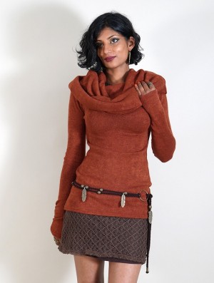 Toonzshop Mantra Big Collar Sweater Pullover Damen Sienna | 0983QBIFH
