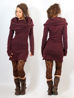 Toonzshop Mantra Sweater Dress Kleid Damen Mottled wine | 1236VACGN