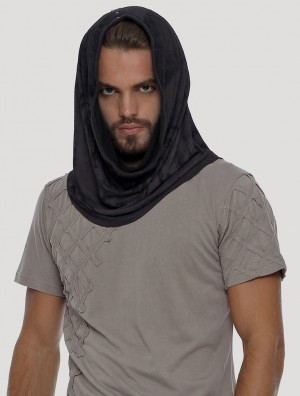 Toonzshop Marble Hooded Neck Warmer Scarves & Snoods Damen Schwarz | 3286DNPHO