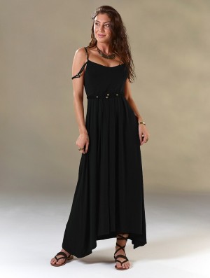 Toonzshop Massaläa Long Dress Kleid Damen Schwarz | 7065NAYZG