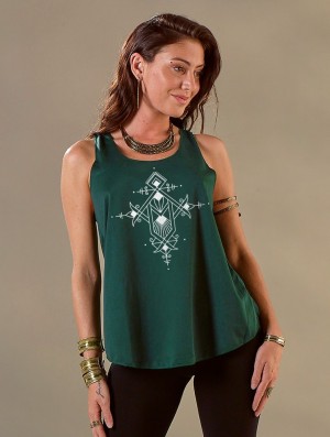 Toonzshop Mazica Printed Tank Top Tanktop Damen Silber | 9602GWVOH