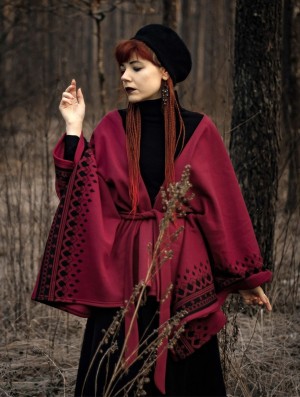 Toonzshop Melian Kimono Jacket Jacken Damen Wine | 1234LQAWY