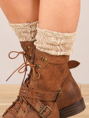 Toonzshop Naïlo Crochet Legwarmer Legwarmer Damen Beige | 5603AWDKS