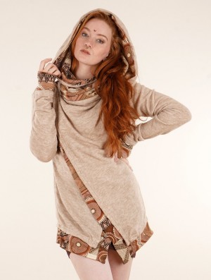 Toonzshop Namkha Lengaï Cardigan Strickjacke Damen Beige | 3421UVGCX