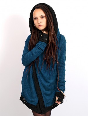 Toonzshop Namkha Nitya Crochet Cardigan Strickjacke Damen Blau | 5401NHDGZ