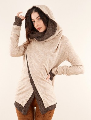 Toonzshop Namkha Nitya Crochet Cardigan Strickjacke Damen Beige | 2314LYQWF