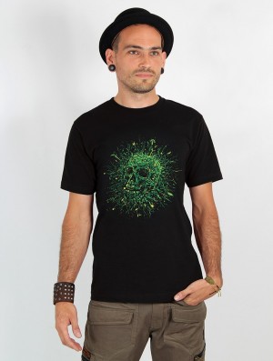 Toonzshop Nature Skull Printed Short Sleeve T-shirt T-Shirt Herren Schwarz | 1804IBEDA