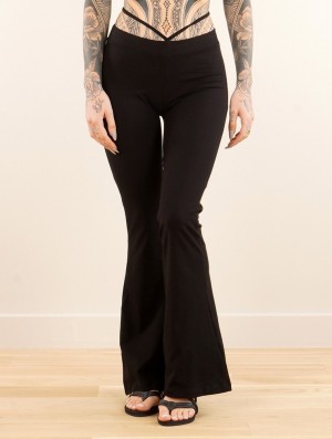 Toonzshop Neya Flared Long Leggings Leggings Damen Schwarz | 1642GXNAP