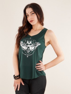 Toonzshop Nightmoth Printed Tank Top Tanktop Damen Silber | 7438FCAYM