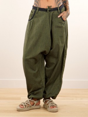 Toonzshop Niharika Gender Neutral Sarouel Pants Hose Damen Olivgrün Grün | 1495FCOZY