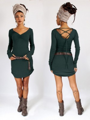 Toonzshop Nikkäa Sweater Dress Kleid Damen Dunkel | 1486EBKJY