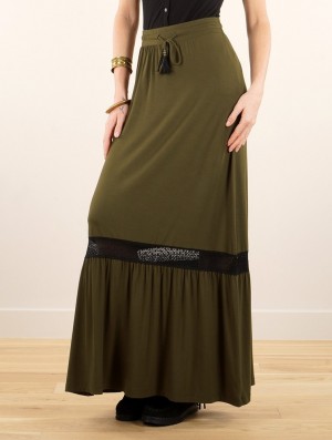 Toonzshop Nimue Long Skirt Rock Damen Grün | 1926EOIRM