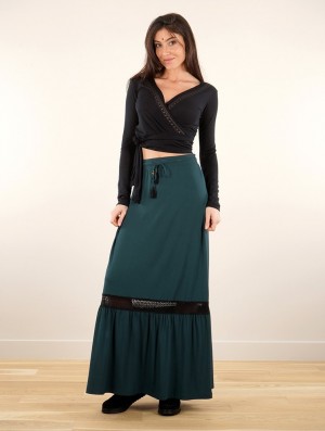 Toonzshop Nimue Long Skirt Rock Damen Teal | 7406PHVLT