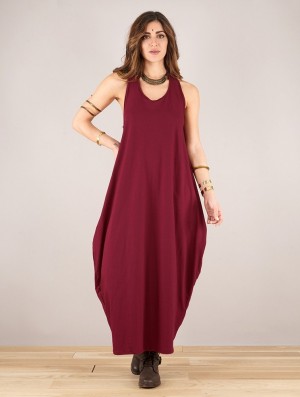Toonzshop Noéa Sleeveless Long Dress Kleid Damen Wine | 3407DOCBR