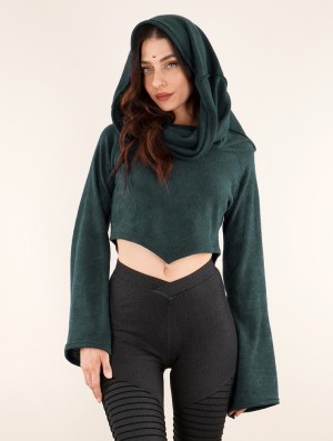 Toonzshop Obsidian Flared Sleeve Crop Sweater Pullover Damen Dunkelblau | 3125MBFJN