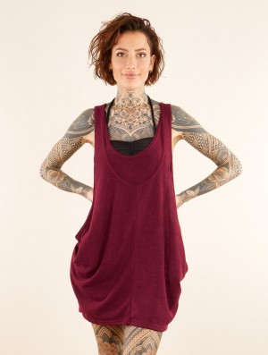 Toonzshop Palani Sleeveless Tunic Oberteile Damen Wine | 3692XCHIM