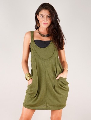 Toonzshop Palani Sleeveless Tunic Oberteile Damen Vert kaki | 3061DQXAH