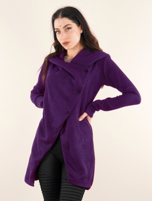 Toonzshop Panimya Large Collar Crossed Front Jacket Jacken Damen Lila | 1429UAOQY