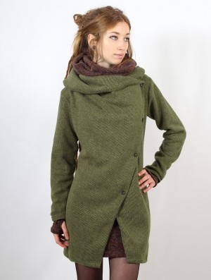 Toonzshop Panimya Large Collar Crossed Front Jacket Jacken Damen Grün | 5279BNKXO