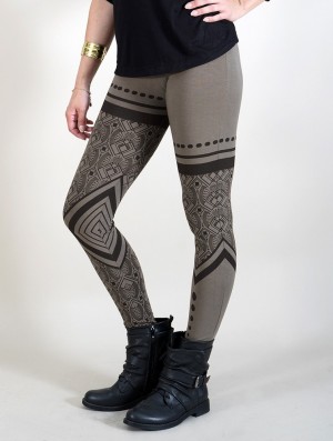 Toonzshop Rinji Floral Circuit Printed Long Leggings Leggings Damen Grau | 6403CEIPZ