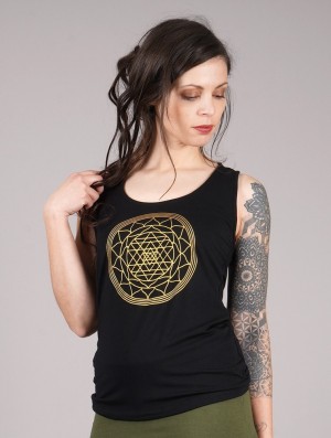 Toonzshop Sacred Geometry Top Oberteile Damen Schwarz | 0459FYCNZ