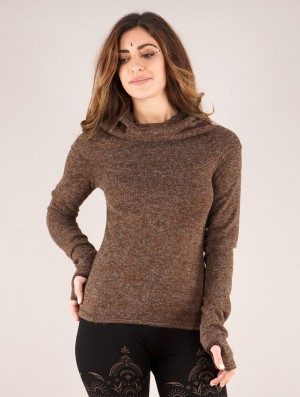 Toonzshop Sadiva Hooded Pullover Pullover Damen Braun | 3954GREHL