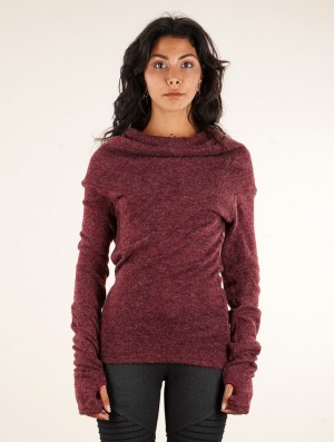 Toonzshop Sadiva Hooded Pullover Pullover Damen Wine | 5109XMZAG