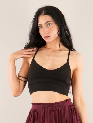 Toonzshop Sat Crop-top Bralette BHs Damen Schwarz | 4257PGIBT