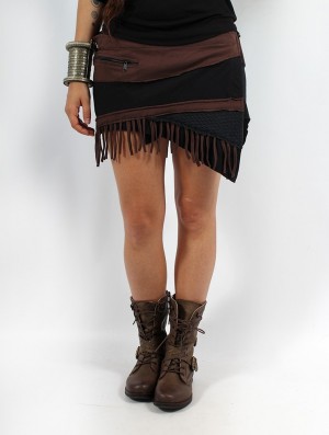 Toonzshop Skirt "Azhar" Rock Damen Schwarz Braun | 5187DCHMS