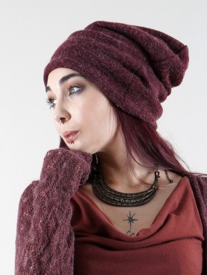 Toonzshop Sükk Dreadlocks Big Beanie Mütze Damen Wine | 1439KFURW