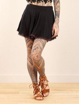 Toonzshop Sulawesi Flared Skort Style Skirt Rock Damen Schwarz | 3842QWOSD