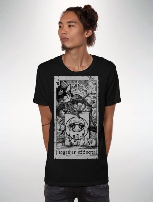 Toonzshop Together Effect T-shirt With Printed Patch T-Shirt Herren Schwarz | 6270OGEKT