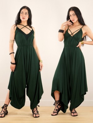 Toonzshop Topäaz Loose And Reversible Strappy Jumpsuit Jumpsuit Damen Grün | 0791RUNHO