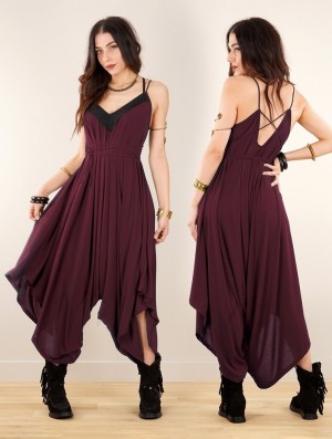 Toonzshop Topäaz Loose And Reversible Strappy Jumpsuit Jumpsuit Damen Wine | 1253JOPFV