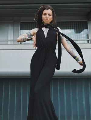 Toonzshop Wakiza Infinity Jumpsuit Jumpsuit Damen Schwarz | 1503WFACE