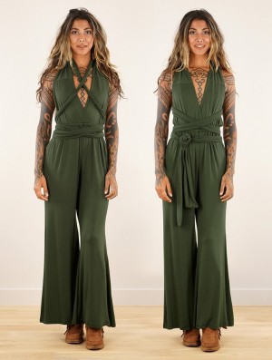 Toonzshop Wakiza Infinity Jumpsuit Jumpsuit Damen Olivgrün Grün | 4915MNASY