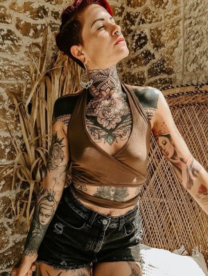 Toonzshop Zuma Crop Top Oberteile Damen Taupe | 7610KHYRP